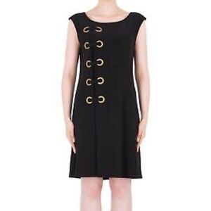 Joseph Ribkoff Black Lace up Dress 184007| Size 10